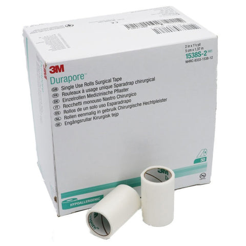 Medical Tape 3M™ Durapore™ High Adhesion Silk-Like Cloth  White NonSterile