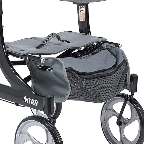 Drive Medical Nitro Aluminum Rollator, Hemi Height, 10 Inch Casters, 1 Count #RTL10266BK-H