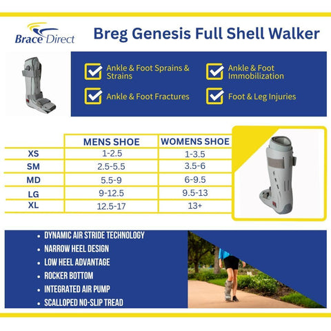 Air Walker Boot Breg® Genesis 3-Strap Pneumatic Adult Medium Tall #BL515005