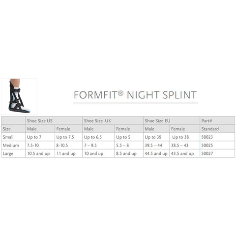 Night Splint Ossur® Formfit® Large Adjustable Strap / Buckle Closure Foot #50027