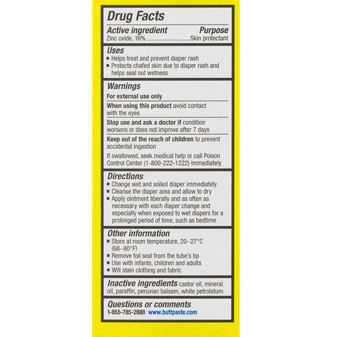 Diaper Rash Treatment Boudreaux's Butt Paste® 4 oz. Tube Scented Cream #62103033304
