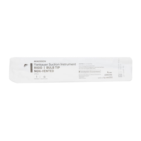McKesson Suction Tube Handle Rigid Type Bulb Tip Yankauer Style Non-Vented Sterile #16-66202
