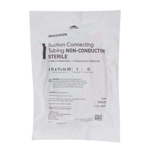 McKesson Suction Tubing Clear 3/16 Inch I.D. 6 Foot Length PVC Sterile #16-66301