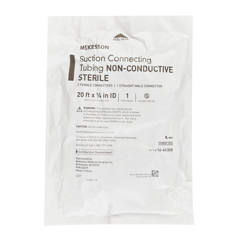 McKesson Suction Tubing Clear 1/4 Inch I.D. 20 Foot Length PVC Sterile #16-66308