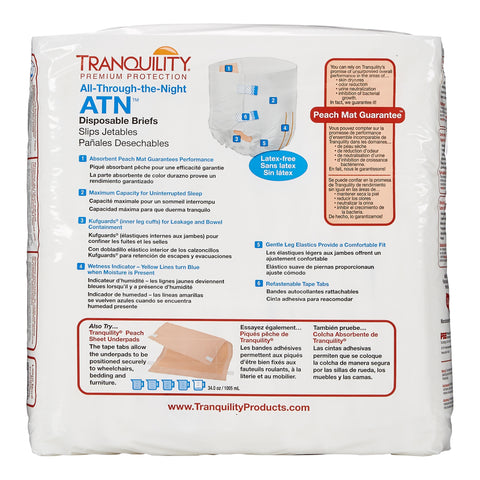 Incontinence Brief Tranquility® ATN Adult Large Unisex Disposable Heavy Absorbency #2186