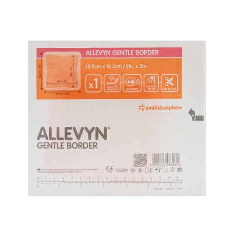 Smith & Nephew Foam Dressing Allevyn Gentle Border 5 X 5 Inch With Border Film Backing Silicone Gel Adhesive Square Sterile #66800279