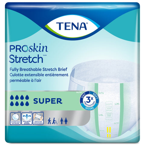 Incontinence Brief TENA ProSkin Stretch™ Super Adult Medium Unisex Disposable Heavy Absorbency #67902