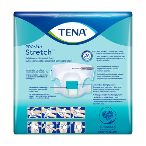 Incontinence Brief TENA ProSkin Stretch™ Super Adult Large / X-Large Unisex Disposable Heavy Absorbency #67903