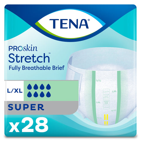 Incontinence Brief TENA ProSkin Stretch™ Super Adult Large / X-Large Unisex Disposable Heavy Absorbency #67903