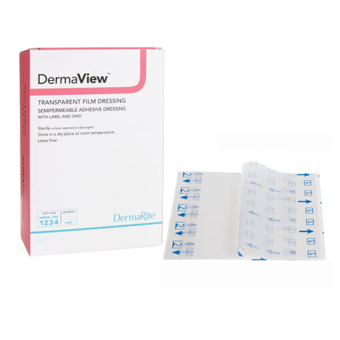 Transparent Film Dressing DermaView™ 4 X 5 Inch 2 Tab Delivery Rectangle Sterile #00251E