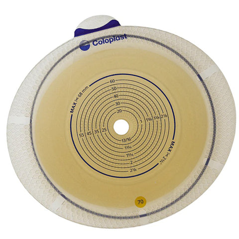Coloplast Ostomy Barrier 10102 Sensura® Flex Trim to Fit, Standard Wear Double Layer Adhesive 50 mm Flange Red Code System 3/8 to 2 Inch Opening