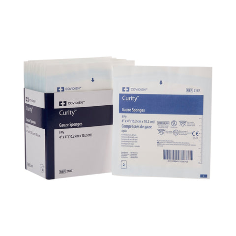 USP Type VII Gauze Sponge Curity™ Cotton 8-Ply 4 X 4 Inch Square Sterile