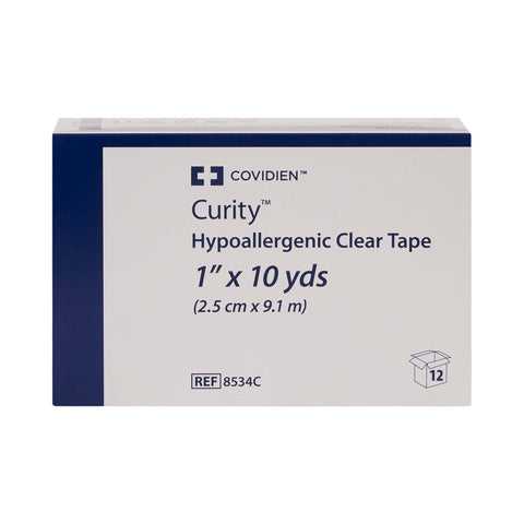 Medical Tape Kendall™ Hypoallergenic Clear Easy Tear Plastic Transparent NonSterile