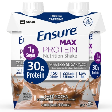 Oral Supplement Ensure® Max Protein Nutrition Shake Café Mocha Flavor Liquid 11 oz. Reclosable Carton