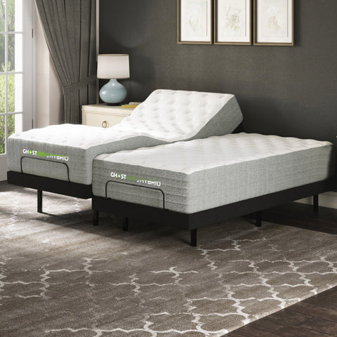 Ghostbed Hybrid 12" Medium-Plush Mattress with Luxury Adjustable Base