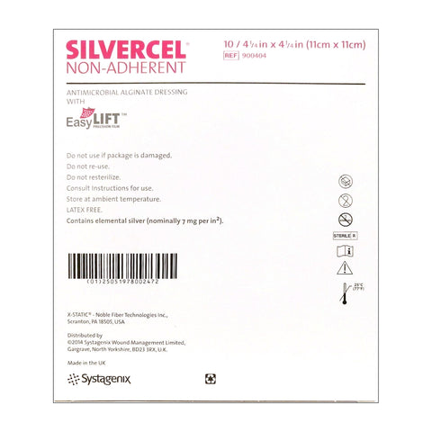 Solventum Corporation Silver Alginate Dressing Silvercel™ Non-Adherent 4-1/2 X 4-1/2 Inch Square Sterile #900404