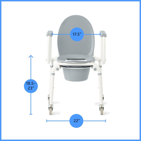 Medline Aluminum Drop-Arm Commode with 4 Locking Casters #G1-506DWX1