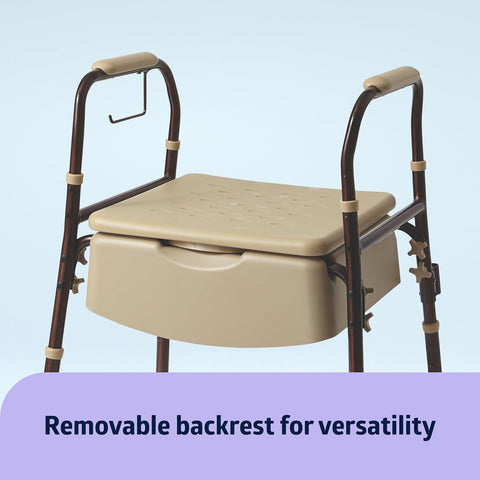 Medline Bedside Commode with Microban #MDS89664ELMB