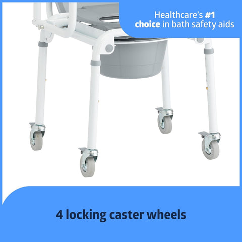 Medline Aluminum Drop-Arm Commode with 4 Locking Casters #G1-506DWX1