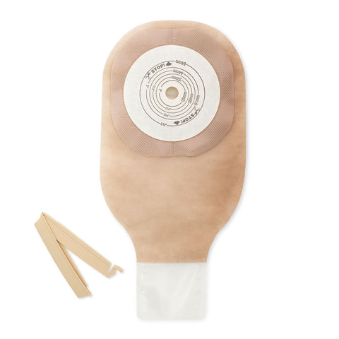 Hollister Ostomy Pouch Premier™ 8131 One-Piece System 12 Inch Length Flat, Trim to Fit Up to 2-1/2 Inch Stoma Drainable