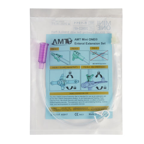 Straight Connector with Bolus Adapter Mini ONE® 12 Inch, Purple For Balloon and Non-Balloon Button Mini ONE® Enteral Feeding Extension Sets #8-1211