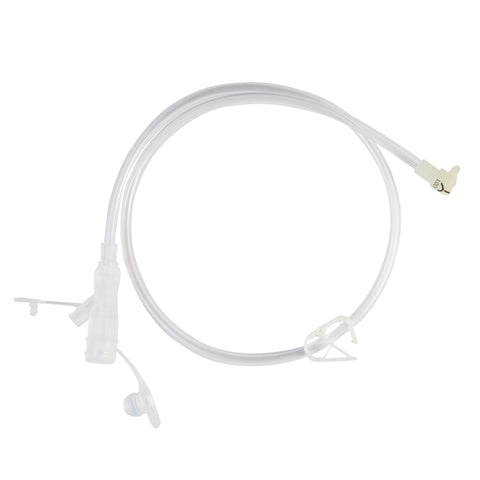 Right Angle Connector with Y-Port Adapter Mini ONE® 24 Inch, Clear For Balloon and Non-Balloon Button Mini ONE® Enteral Feeding Extension Sets #8-2422