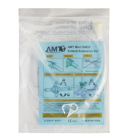 Right Angle Connector with Y-Port Adapter Mini ONE® 24 Inch, Clear For Balloon and Non-Balloon Button Mini ONE® Enteral Feeding Extension Sets #8-2422