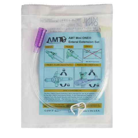 Bolus Enteral Feeding Extension Tube Set Mini ONE® 12 Inch, Purple For Balloon and Non-Balloon Button Mini ONE® Enteral Feeding Extension Sets #8-1221