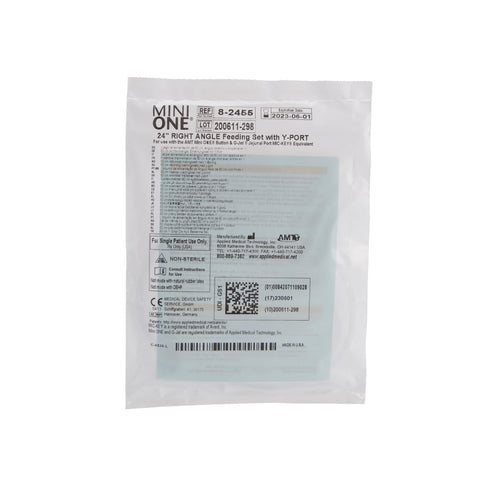 Right Angle Connector with Y-Port Adapter Mini ONE® 24 Inch, Purple For Balloon and Non-Balloon Button Mini ONE® Enteral Feeding Extension Sets #8-2455