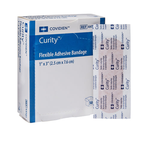 Adhesive Strip Curity™  Fabric Rectangle Tan Sterile