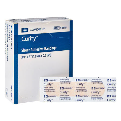 Adhesive Strip Curity™ Plastic Rectangle Sheer Sterile