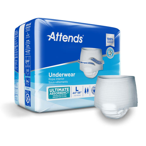 Absorbent Underwear Attends® Pull On with Tear Away Seams Adult Large Unisex Disposable Heavy Absorbency #APP0730
