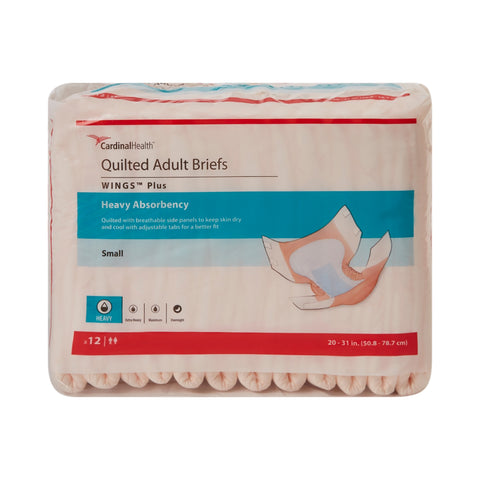 Incontinence Brief Wings™ Plus Quilted Adult Small Unisex Disposable Heavy Absorbency #66032A