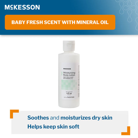 Hand and Body Moisturizer McKesson 4 oz. Bottle Baby Fresh Scent Lotion #94001500