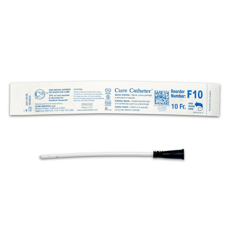 ConvaTec Urethral Catheter Cure Catheter® Straight Tip Uncoated PVC 10 Fr. 6 Inch #F10
