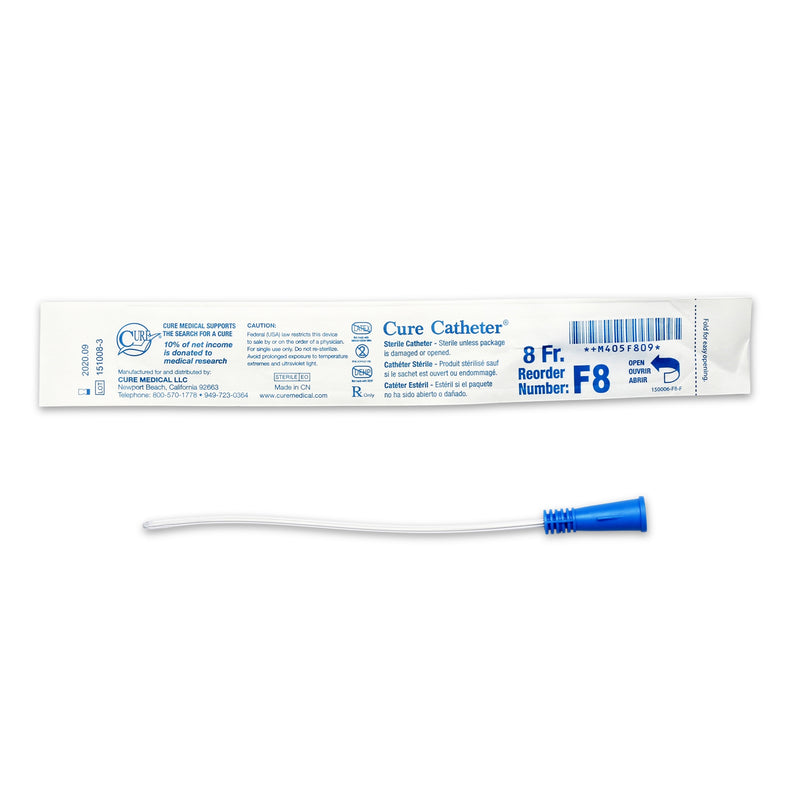 ConvaTec Urethral Catheter Cure Catheter® Straight Tip Uncoated PVC 8 Fr. 6 Inch #F8