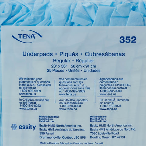 Disposable Underpad TENA® Regular 23 X 36 Inch Fluff Light Absorbency #352