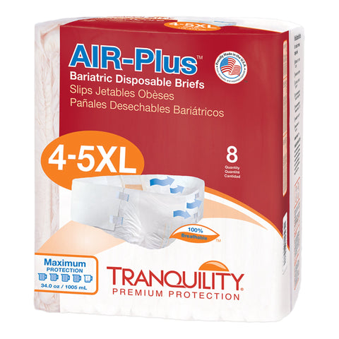 Incontinence Brief Tranquility® AIR-Plus™ Bariatric Adult 4 to 5X-Large Unisex Disposable Heavy Absorbency #2195
