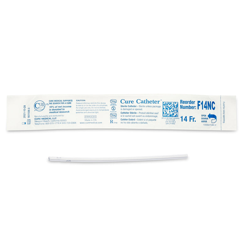 ConvaTec Urethral Catheter Cure Catheter® Straight Tip Uncoated PVC 14 Fr. 6 Inch #F14NC