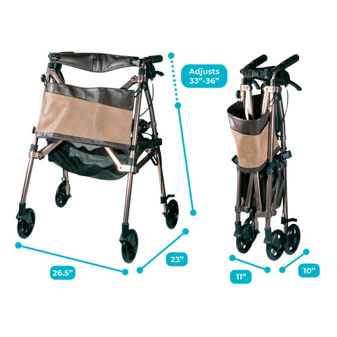 Signature Life Elite Travel Rollator #7670-CG, 1 EACH
