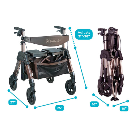Signature Life Elite Travel Rollator HD #7680-CG, 1 EACH