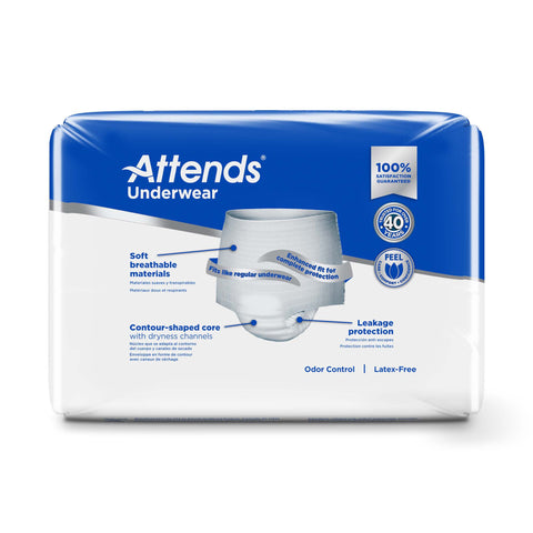 Absorbent Underwear Attends® Care Pull On with Tear Away Seams Adult Medium Unisex Disposable Heavy Absorbency #APV20