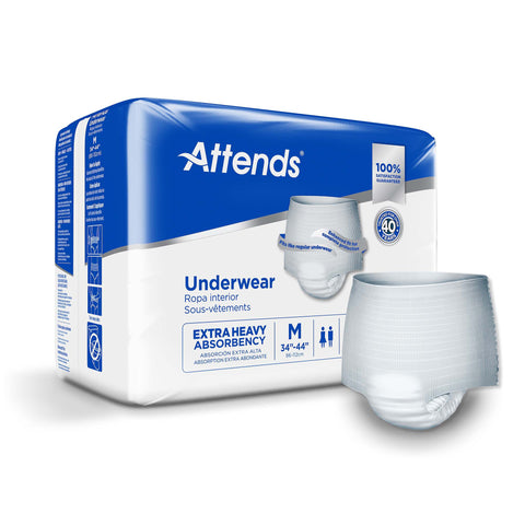 Absorbent Underwear Attends® Care Pull On with Tear Away Seams Adult Medium Unisex Disposable Heavy Absorbency #APV20