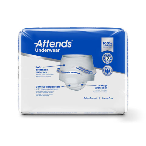Absorbent Underwear Attends® Care Pull On with Tear Away Seams Adult Large Unisex Disposable Heavy Absorbency #APV30