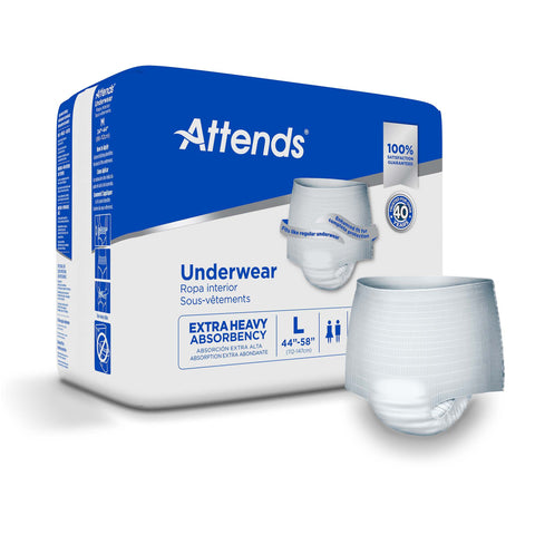 Absorbent Underwear Attends® Care Pull On with Tear Away Seams Adult Large Unisex Disposable Heavy Absorbency #APV30