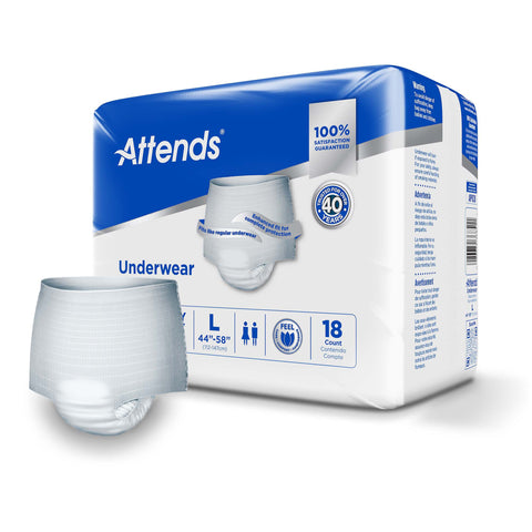 Absorbent Underwear Attends® Care Pull On with Tear Away Seams Adult Large Unisex Disposable Heavy Absorbency #APV30