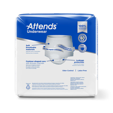 Absorbent Underwear Attends® Care Pull On with Tear Away Seams Adult X-Large Unisex Disposable Heavy Absorbency #APV40