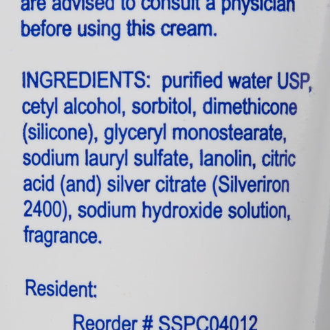 Skin Protectant with Silver Selan® Silver 4 oz. Tube Scented Cream #SSPC04012