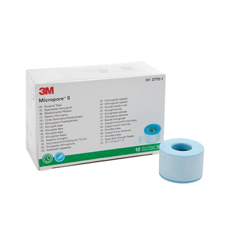 Medical Tape 3M™ Micropore™ S Skin Friendly Silicone Blue NonSterile