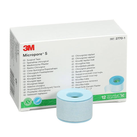 Medical Tape 3M™ Micropore™ S Skin Friendly Silicone Blue NonSterile
